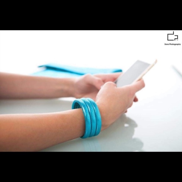 Boho Turquoise Leather & Steel Wrap Bracelet NWT - Picture 2 of 6